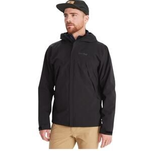 Marmot Men's Precip Eco Pro Jacket Black Size Medium Waterproof Packable Rain